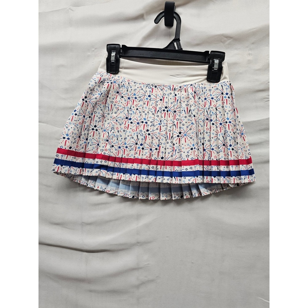All in Motion Girls Pleated Skort Cream Polyester Blend Athletic Size Small 6/7